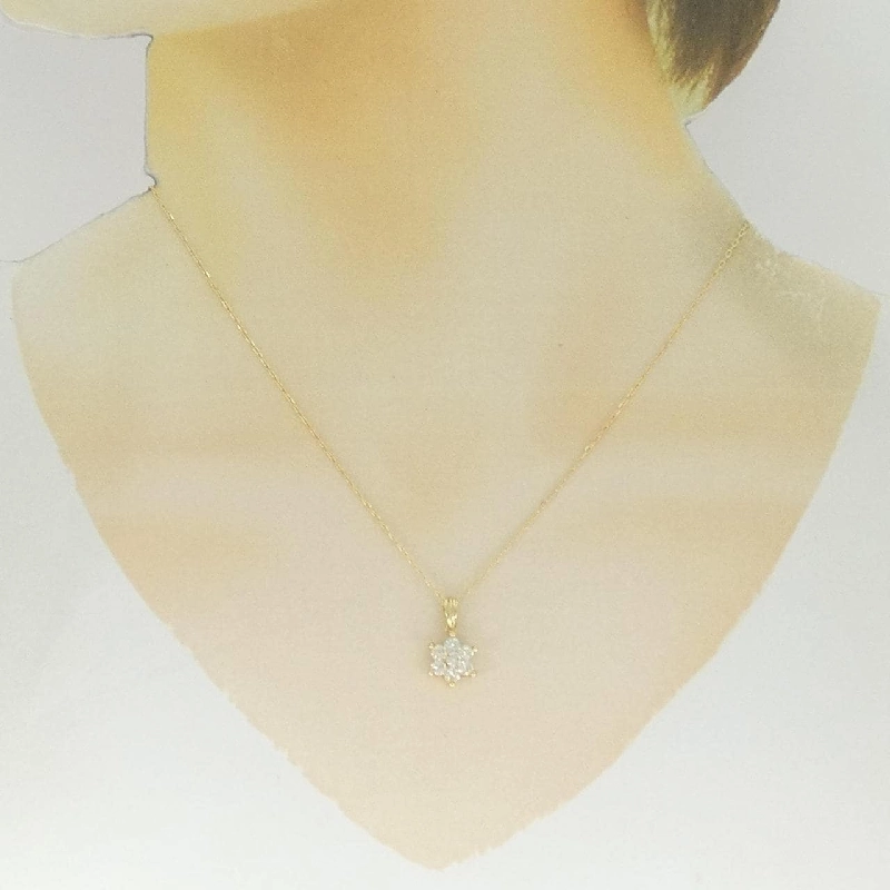 K18YG Hoa Nhẫn Kim Cương Dây Chuyền 0.50CT - Hàng hiệu Chính hãng 865497