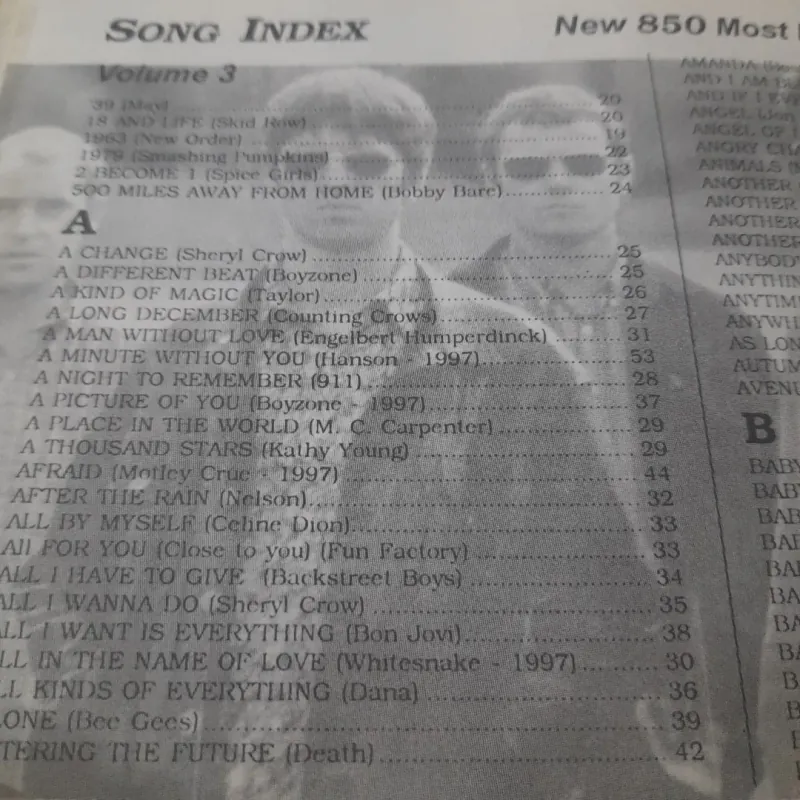 Most Favourite ENGLISH SONG BOOK 1998, volume 3 791155