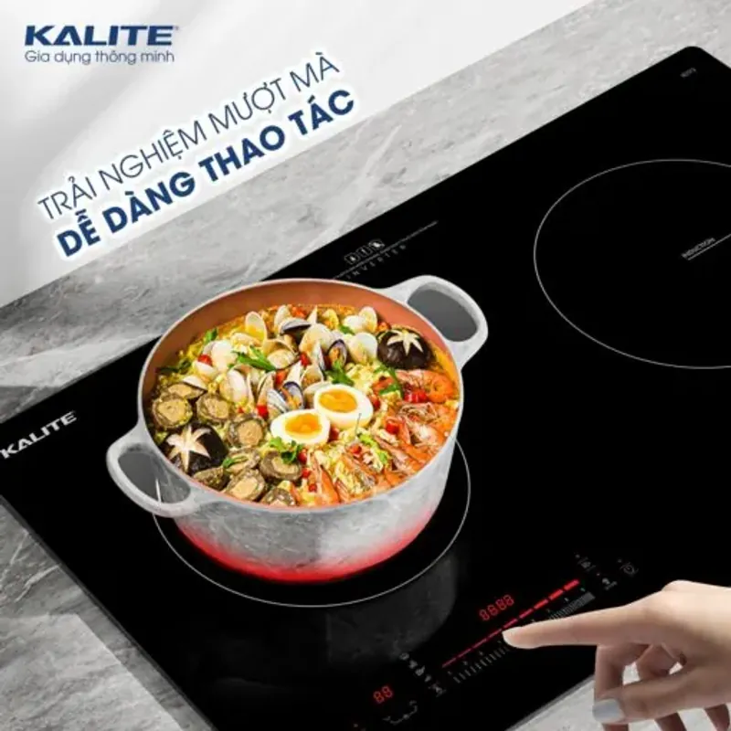 Bếp từ đôi KALITE KDI73 linh hoạt bền bỉ chịu nhiệt tốt 572234