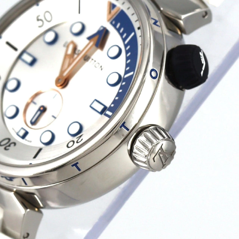 Louis Vuitton Tambour Street Diver Pacific White QA124 SS Quartz - Hàng hiệu Authentic 872306