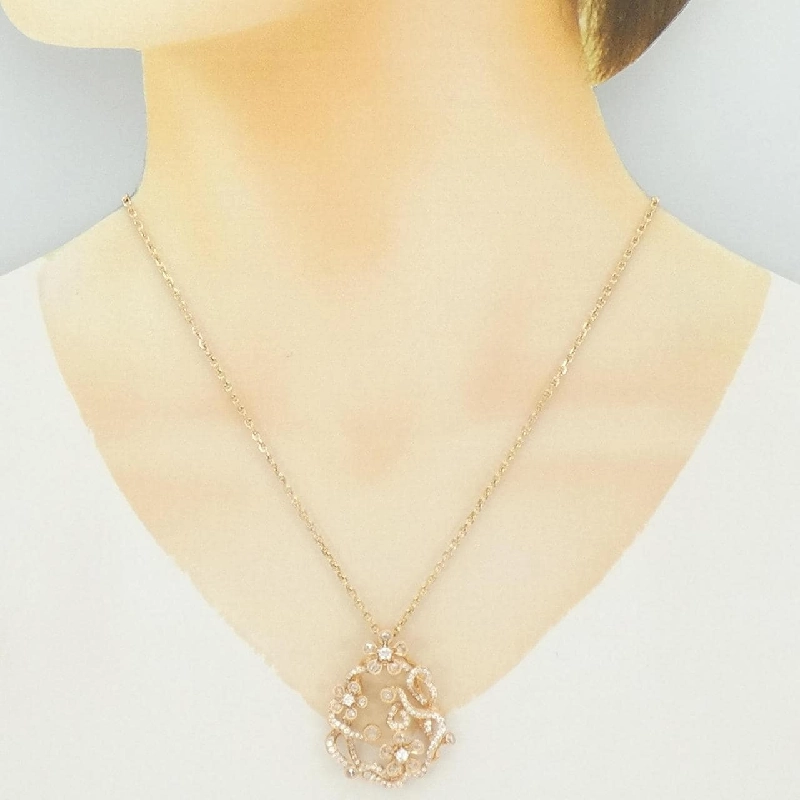 750PG/K18PG Hoa Văn Dây Chuyền Kim Cương 1.08CT - Hàng hiệu Chính Hãng 857146