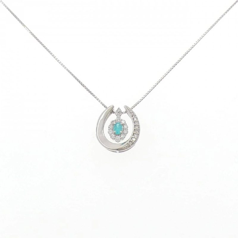 PT900/PT850 2WAY Paraiba Tourmaline Necklace 0.137CT - Hàng hiệu Authentic 857566