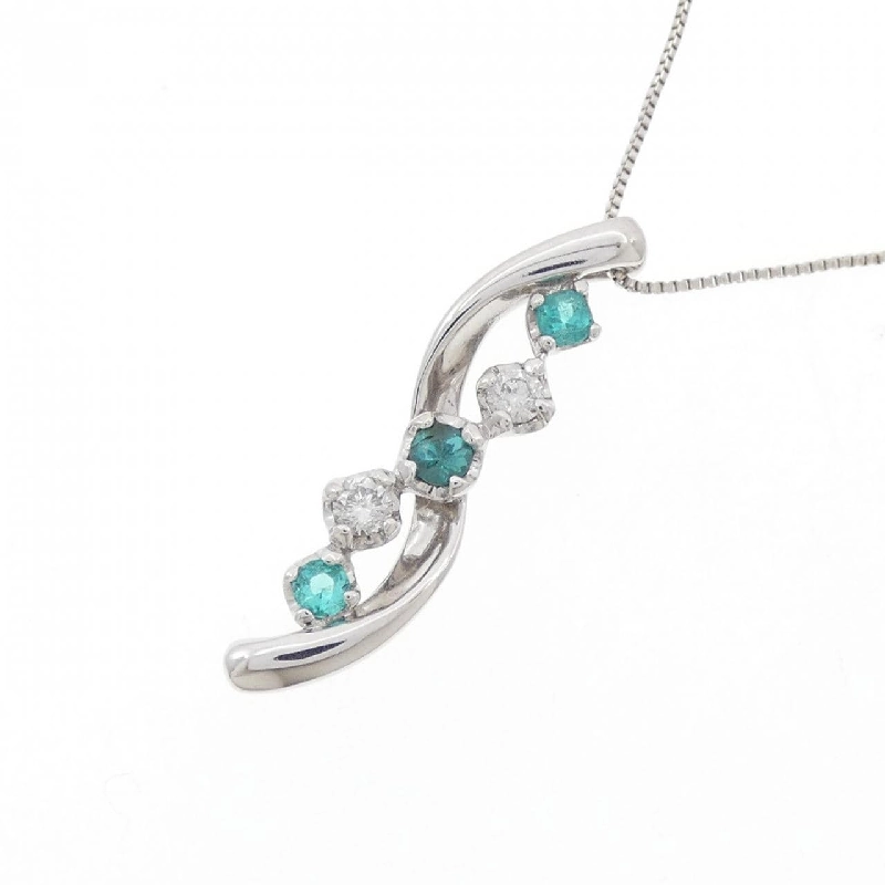 K18WG Paraiba Tourmaline Necklace 0.16CT - Hàng hiệu Authentic 859572