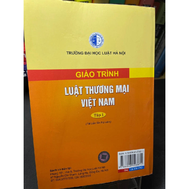 Giáo trình luật thương mại Việt Nam tập 1 mới 85% tái bản lần 5 HPB2705 SÁCH GIÁO TRÌNH, CHUYÊN MÔN Oreka-Blogmeo 155178