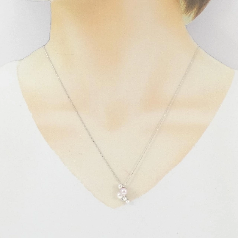 K18WG Ngọc trai Akoya Dây chuyền - Hàng hiệu Chính hãng 856962