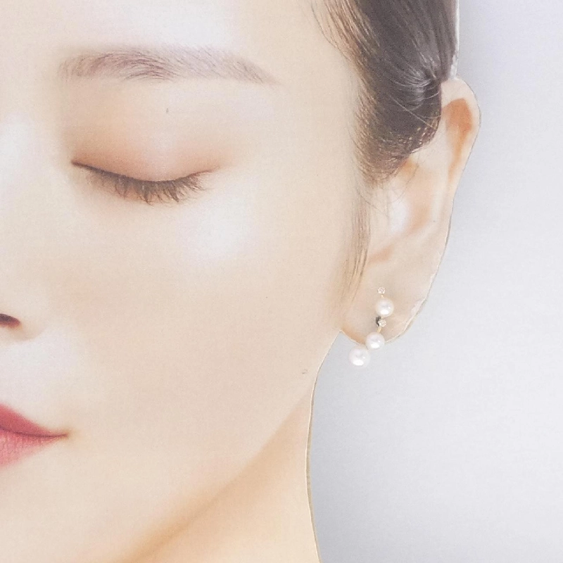 K18YG Bông tai ngọc trai Akoya - Hàng hiệu Authentic 865133