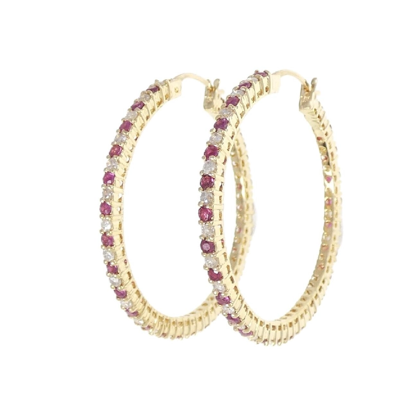 K18YG Bông tai Ruby 1.63CT - Hàng hiệu Chính hãng 870836