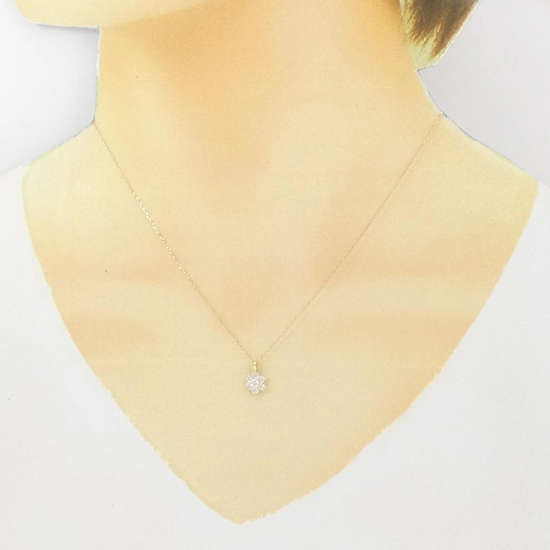 Dây chuyền kim cương hoa K18YG - Hàng hiệu chính hãng 862335