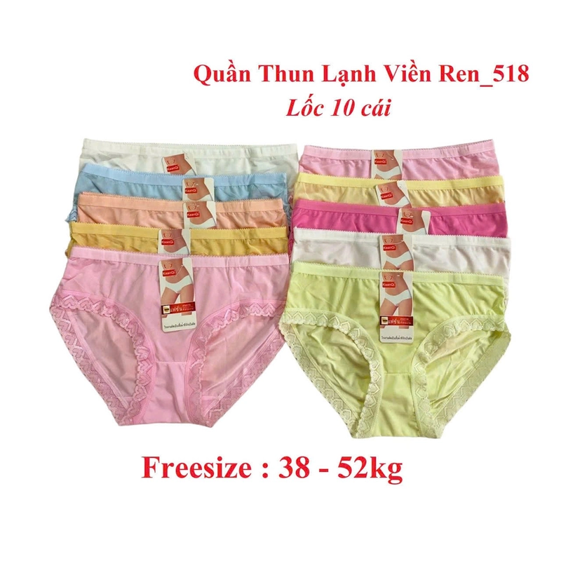 Combo 2 Quần lót thun lạnh viền ren tim lưng vừa size 40-55kg  466211