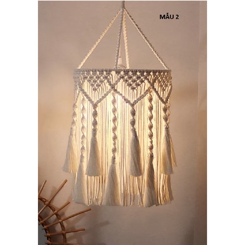 CHỤP ĐÈN TREO THỦ CÔNG MACRAME - TRANG TRÍ NHÀ CỬA 11341