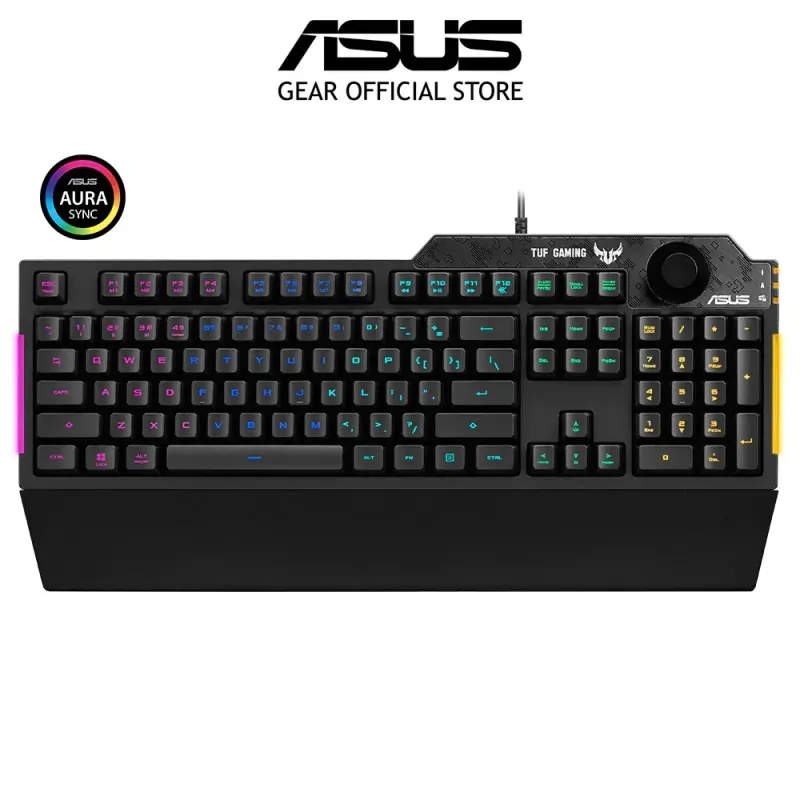 Bàn phím ASUS TUF GAMING  K1 có dây, đệm tay rời, giả cơ Chống thấm nước, núm âm lượng 785340