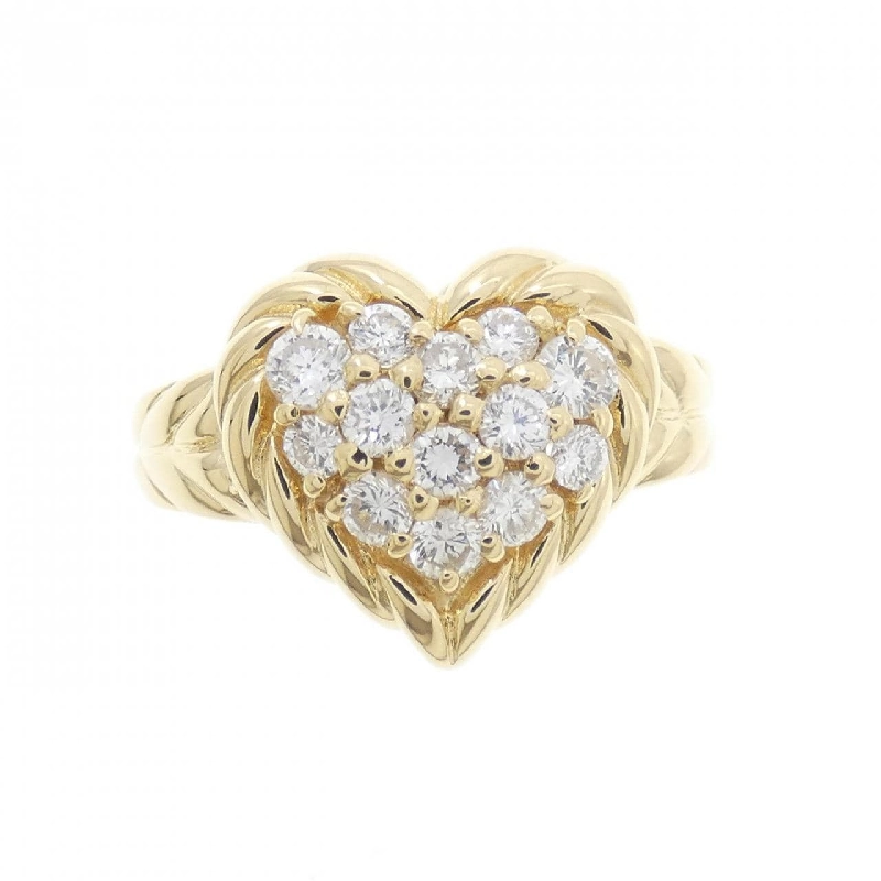 Nhẫn kim cương pavé hình trái tim K18YG 0.52CT - Hàng hiệu chính hãng 850749