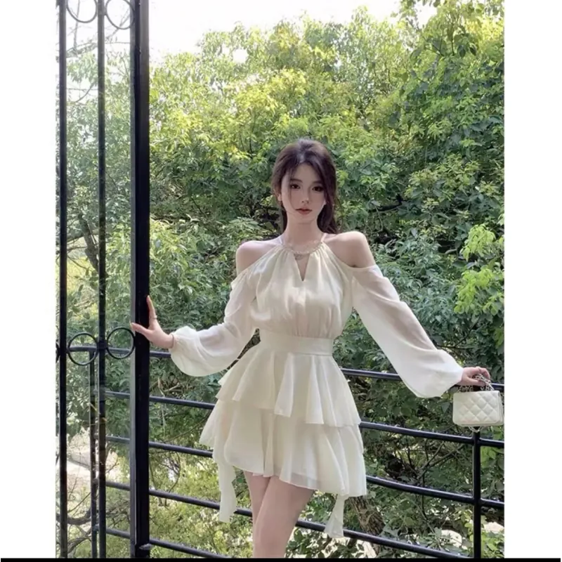 Đầm tiểu thư 2 tầng trễ vai 1008336