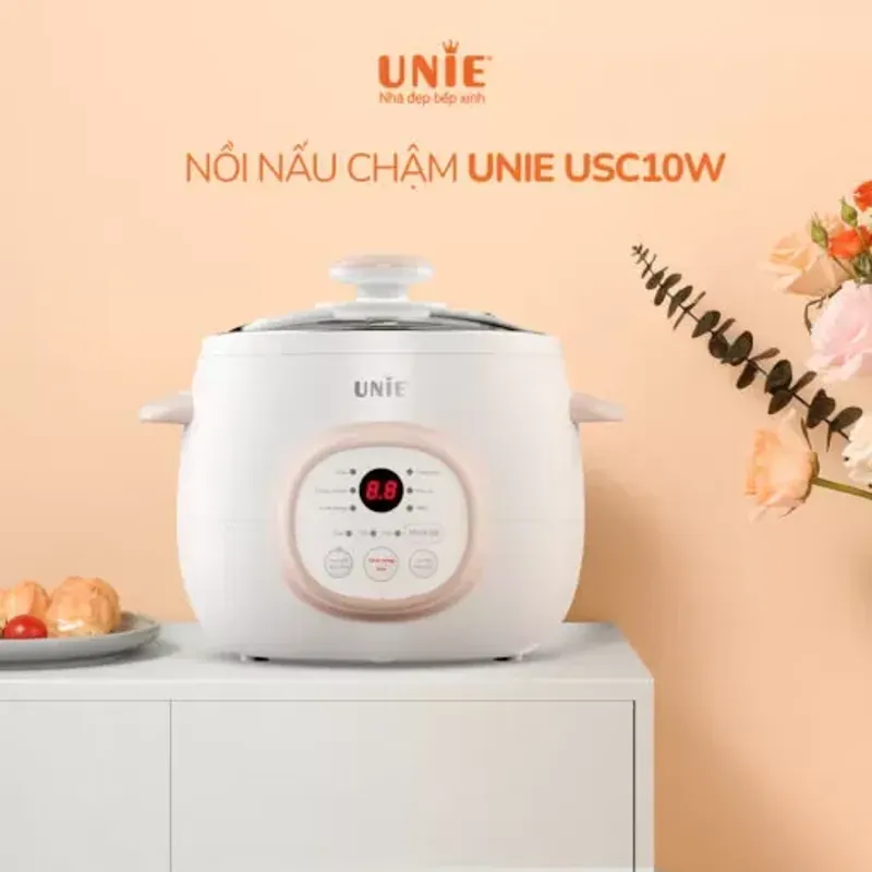 Nồi nấu chậm Unie USC10W dung tích 1L, lòng nồi gốm ceramic, 6 chức năng nấu đa dạng 728691