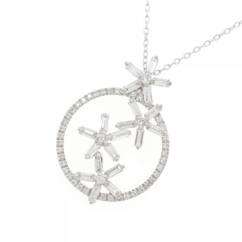 K18WG Hoa Đá Kim Cương Dây Chuyền 0.74CT - Hàng hiệu Chính hãng 863136