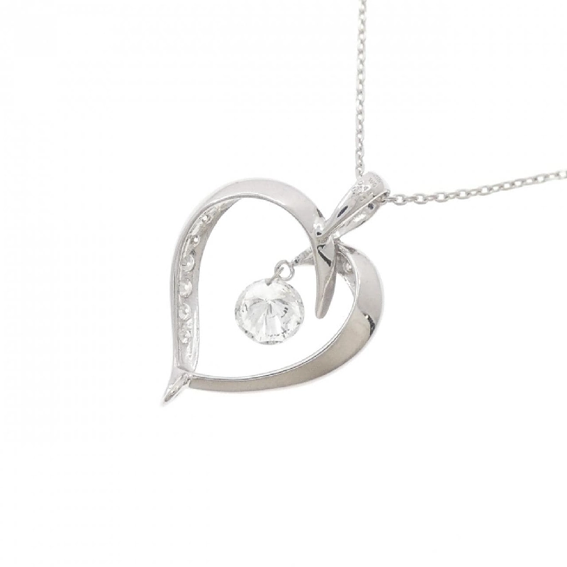 K18WG Dây chuyền kim cương hình trái tim 0.44CT - Hàng hiệu Chính hãng 861386