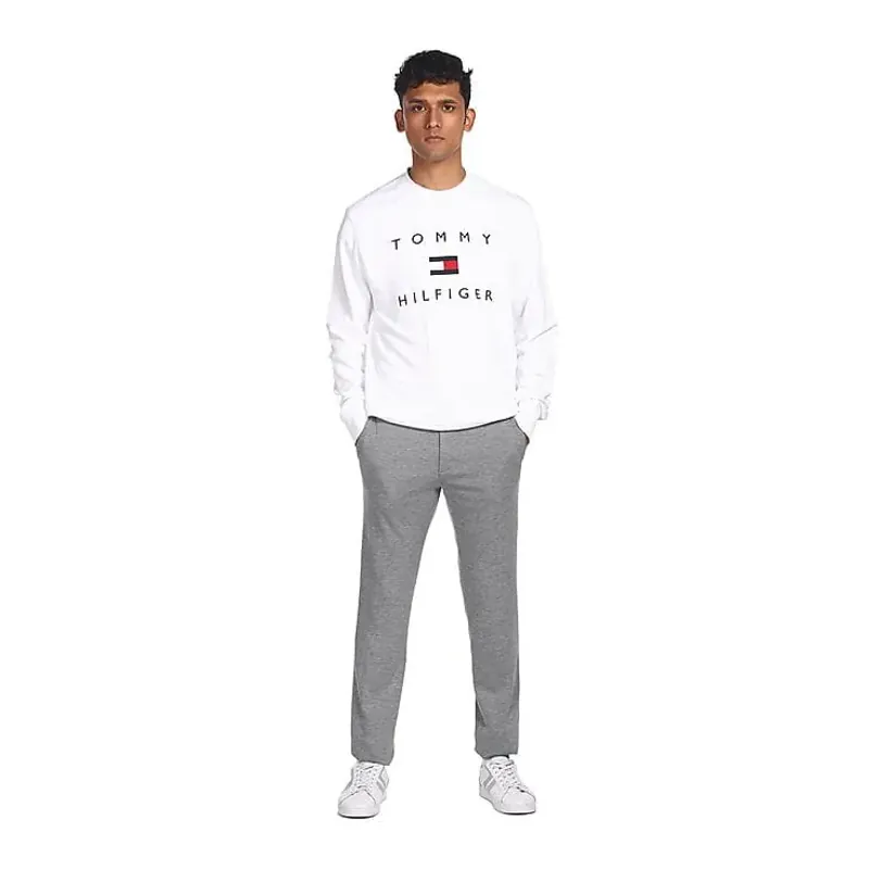 Áo sweatshirt Tommy Hilfiger trắng thêu logo 719776