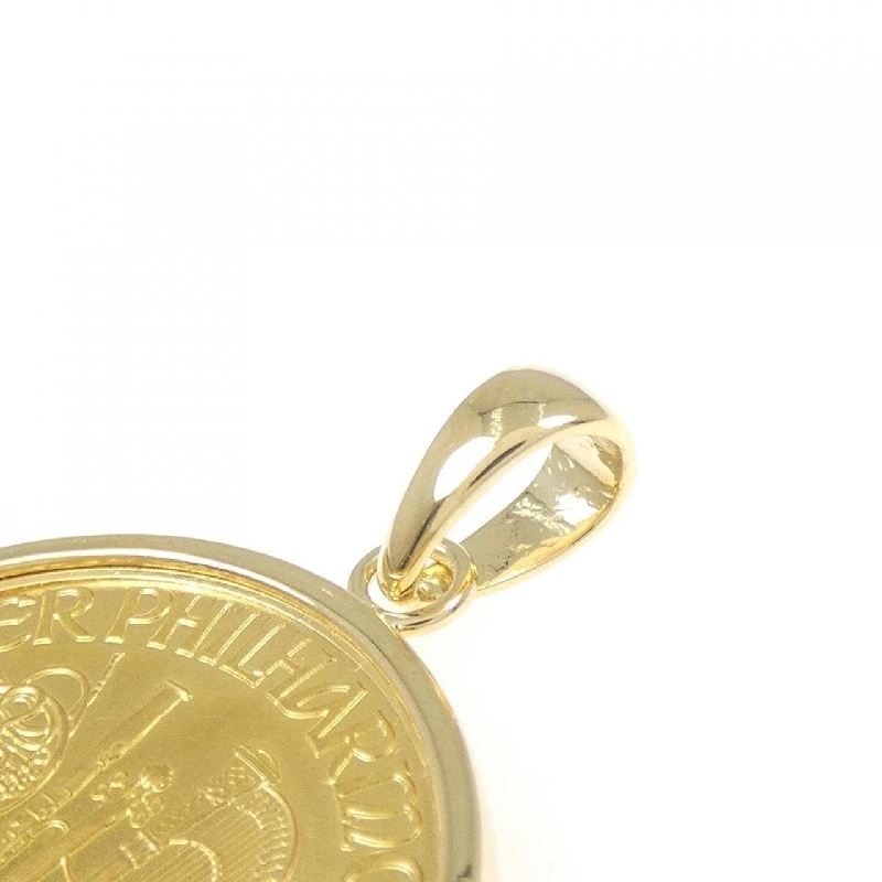 K18YG(枠) Đồng xu Mặt dây chuyền - Hàng hiệu Chính hãng 869442