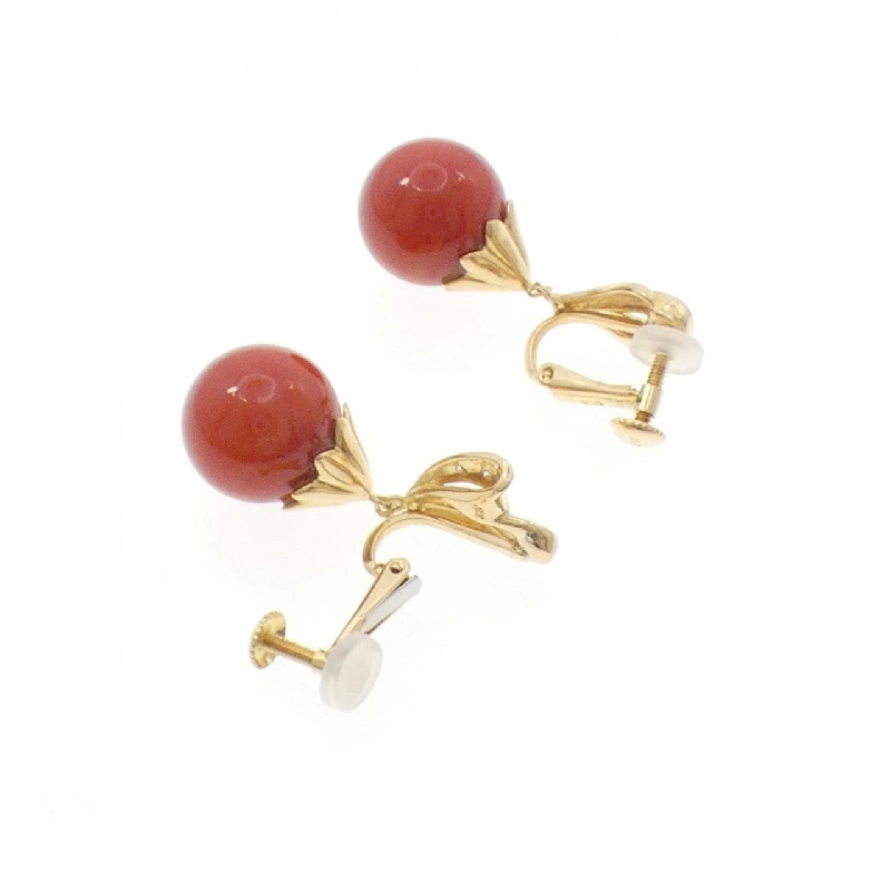 K18YG Bông tai san hô 11.4mm - Hàng hiệu Chính hãng 872361