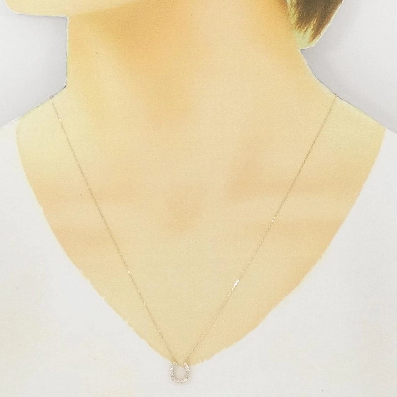 Dây chuyền kim cương hình móng ngựa K18YG 0.20CT - Hàng hiệu Chính hãng 860028