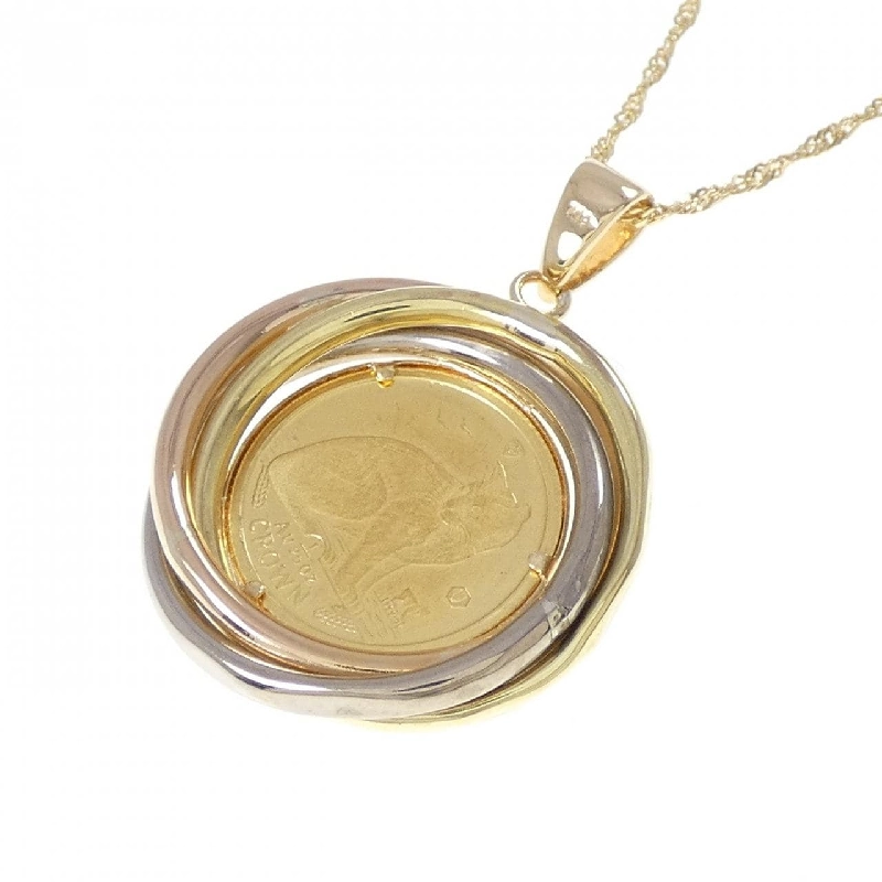 Dây chuyền đồng xu ba màu K18 (khung) - Hàng hiệu Authentic 858081