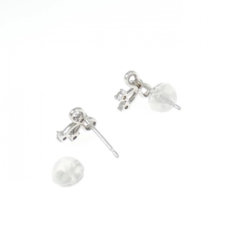 K18WG Bông tai kim cương hình ruy băng 0.10CT - Hàng hiệu Chính hãng 868269