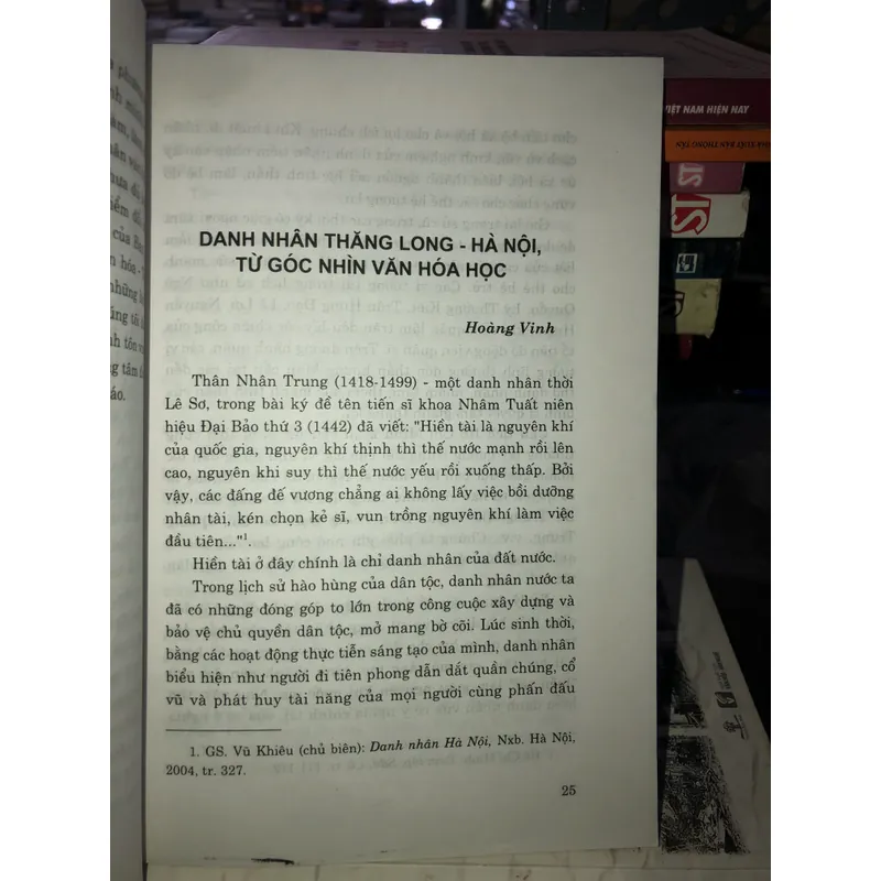 Tiêu chí danh nhân văn hoá Thăng Long - Hà Nội - VS. Hồ Sĩ Vịnh 703619