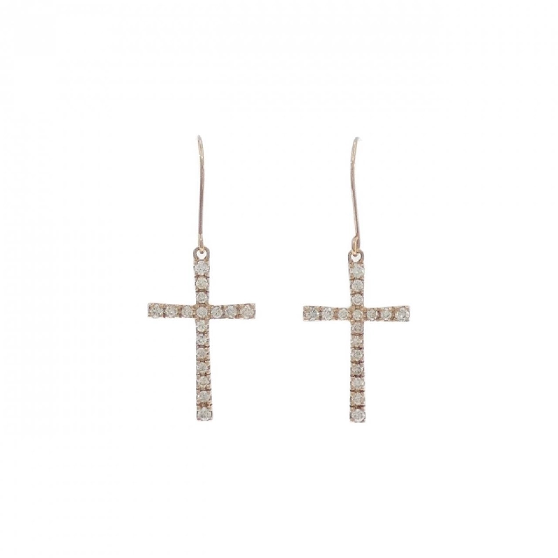 K18PG Bông tai kim cương chéo 0.24CT - Hàng hiệu chính hãng 869870