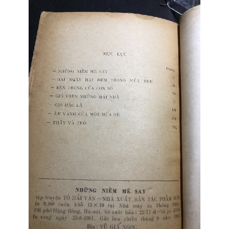 Những niềm mê say 1981 mới 50% ố vàng rách bìa Tô Hải Vân HPB0906 SÁCH VĂN HỌC 160943