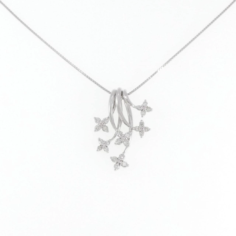 K18WG Dây chuyền kim cương hồng 0.05CT - Hàng hiệu Authentic 862293