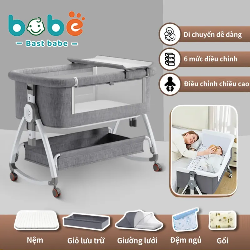 Nôi cho bé - gấp gọn - tuỳ chỉnh độ cao - còn mới  786199