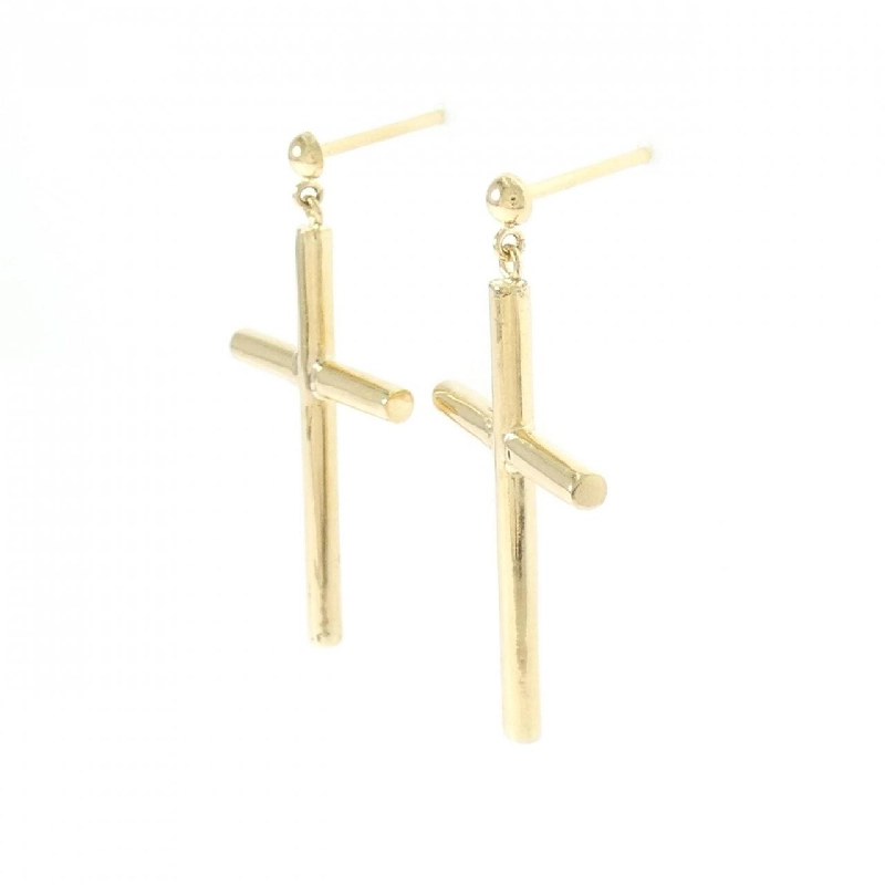 K18YG Khuyên tai hình chữ thập - Hàng hiệu Chính hãng 871412