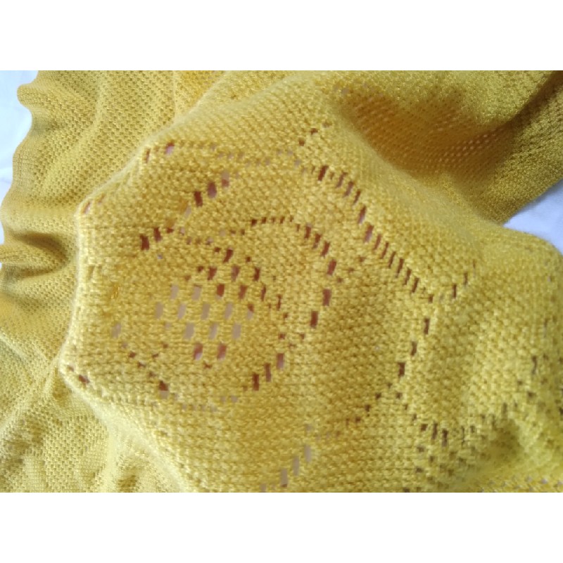 Khăn choàng cổ bằng len màu vàng đồng 10753