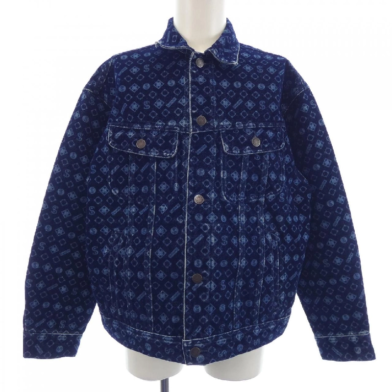 Áo khoác denim FLOCKED DENIM TRUCKER của SUPREME - Hàng hiệu Authentic 888215