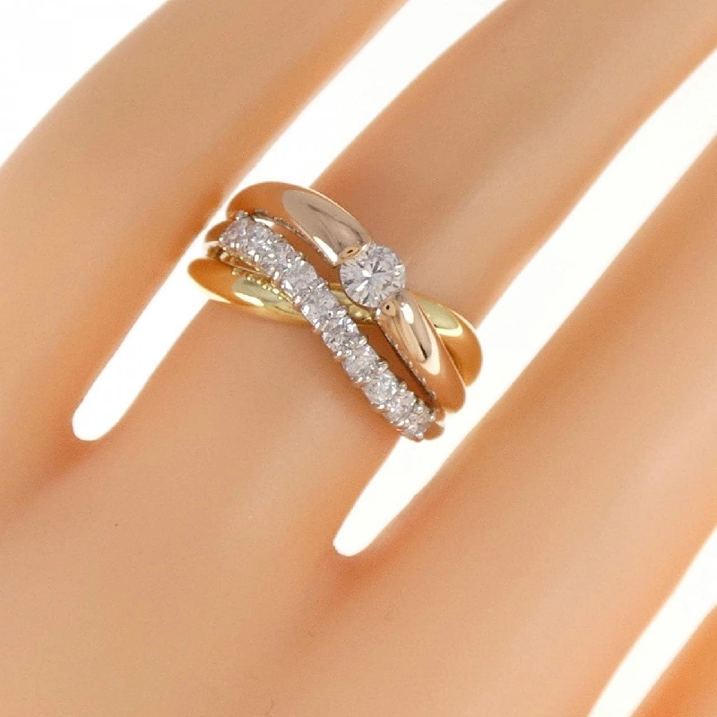 Nhẫn kim cương K18YG/PT900/K18PG 0.20CT 670419