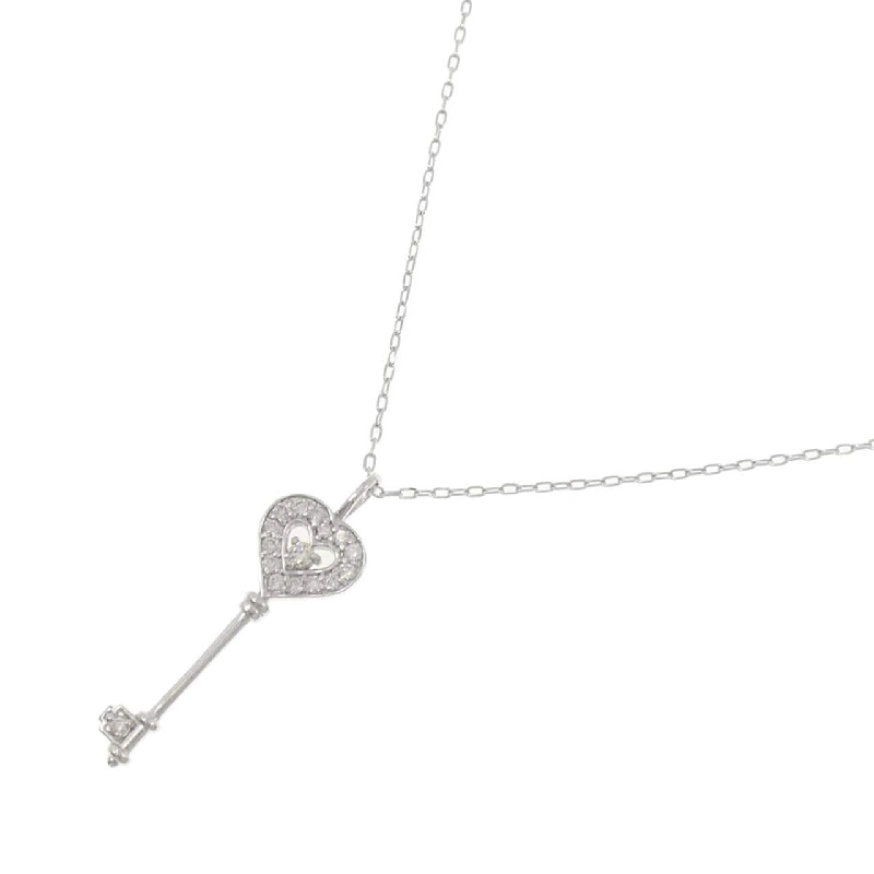 K18WG Mặt Dây Chuyền Hình Tim × Chìa Khóa Đính Kim Cương 0.18CT - Hàng hiệu Chính Hãng 863432