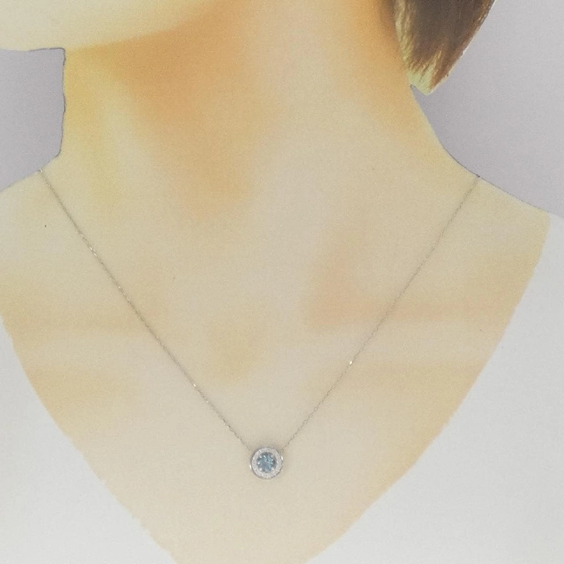 Dây chuyền Aquamarine PT900/PT850 0.37CT - Hàng hiệu Authentic 859854