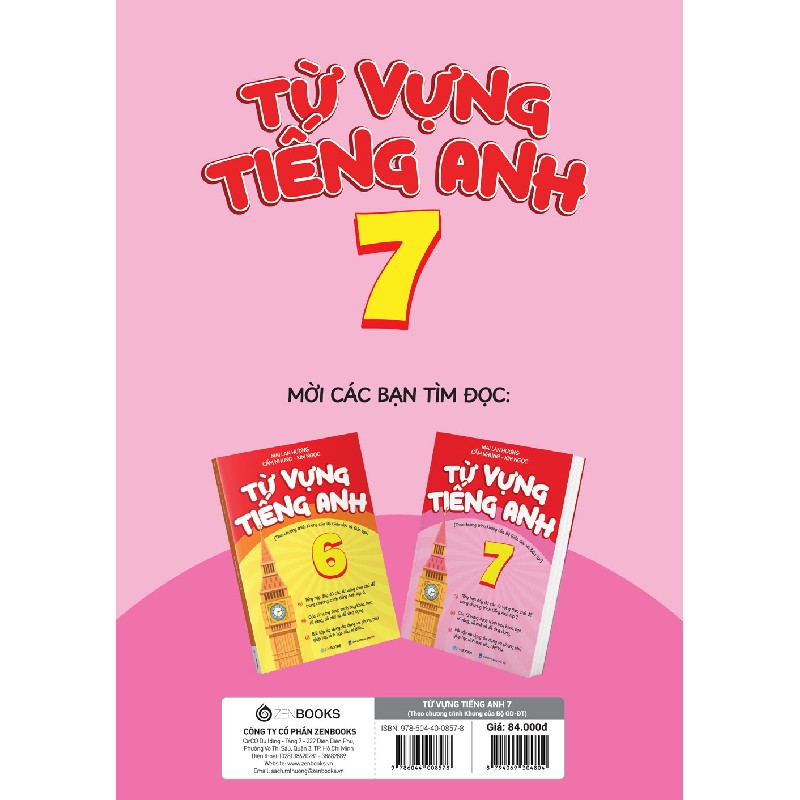 Từ Vựng Tiếng Anh 7 (Theo Chương Trình Khung Của Bộ Giáo Dục Và Đào Tạo) - Mai Lan Hương, Cẩm Nhung, Kim Ngọc 147517