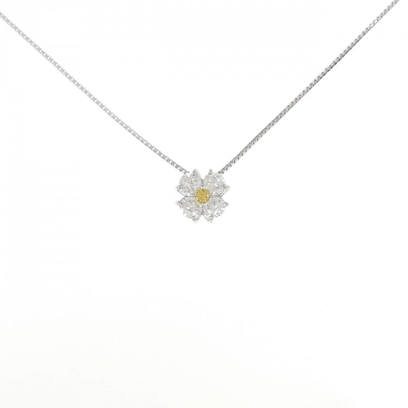 Dây chuyền kim cương hoa PT900/K18WG 0.74CT - Hàng hiệu Chính hãng 861747