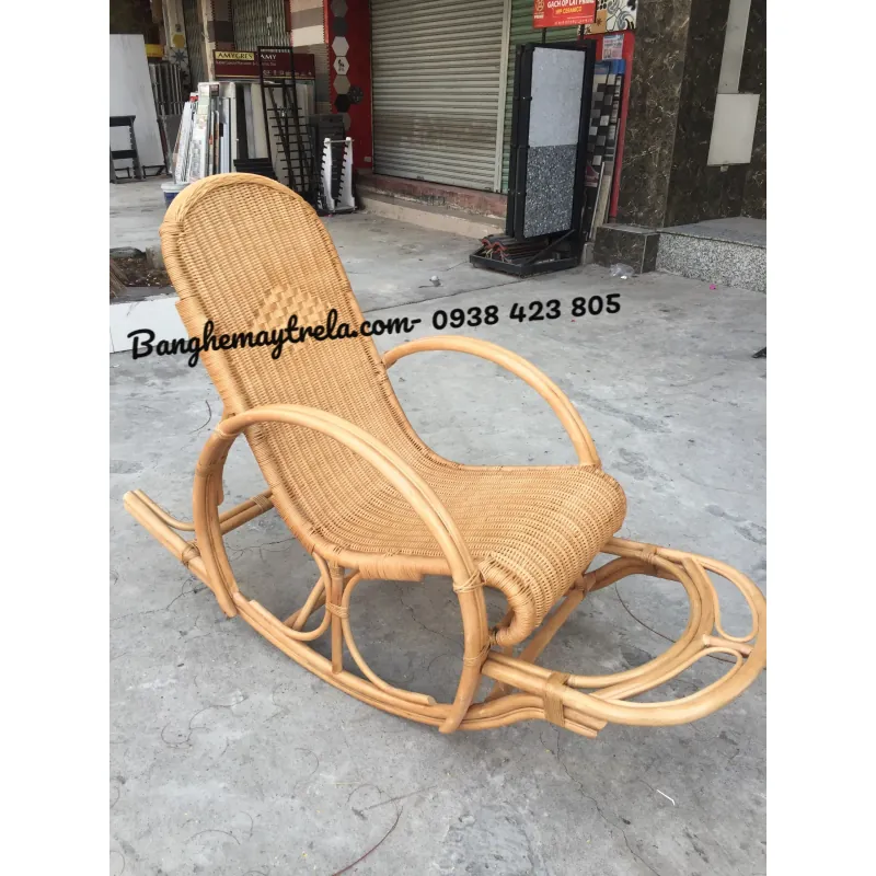 Ghế bập bênh đan kín mây tre 740829