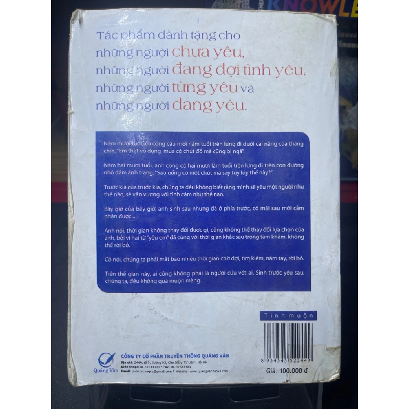 Tình muộn 2011 mới 60% ố bẩn nhẹ bìa rách xấu Dạ Vi Lan HPB0906 SÁCH VĂN HỌC 451378