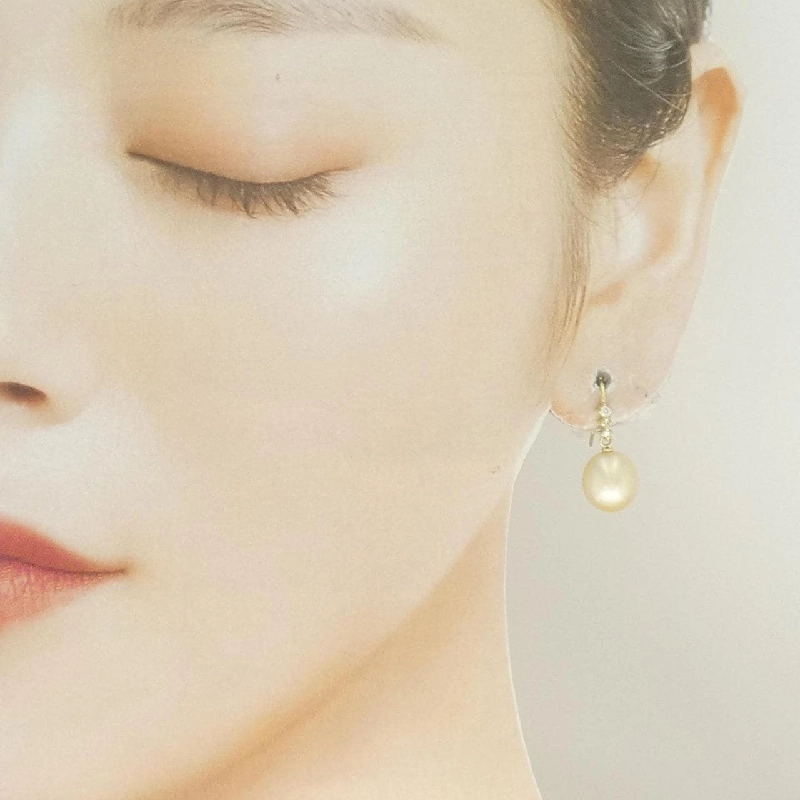 K18YG Bạch Ngọc Trai Bông Tai 9.3mm - Hàng hiệu Chính Hãng 864451