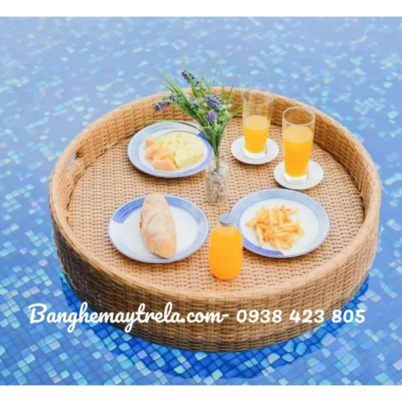 Khay nổi hồ bơi nhựa giả mây 722901