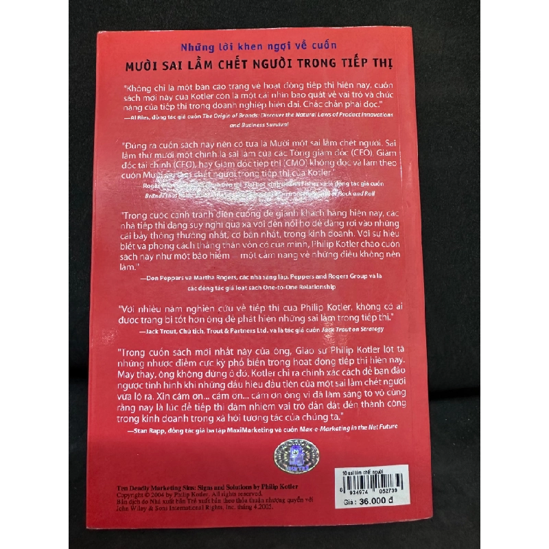10 Sai Lầm Chết Người Trong Tiếp Thị - Các Dấu Hiệu Và Giải Pháp, Philip Kotler, Mới 80% (Ố Nhẹ), 2007 SBM1303 Oreka-Blogmeo 134563