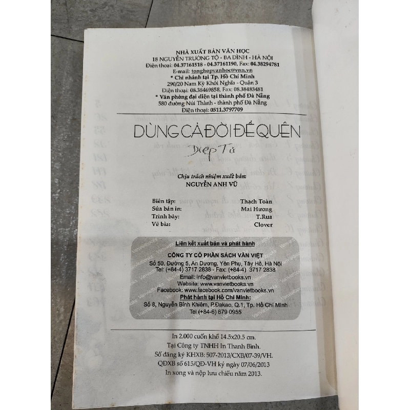 DÙNG CẢ ĐỜI ĐỂ QUÊN - DIỆP TỬ 305681