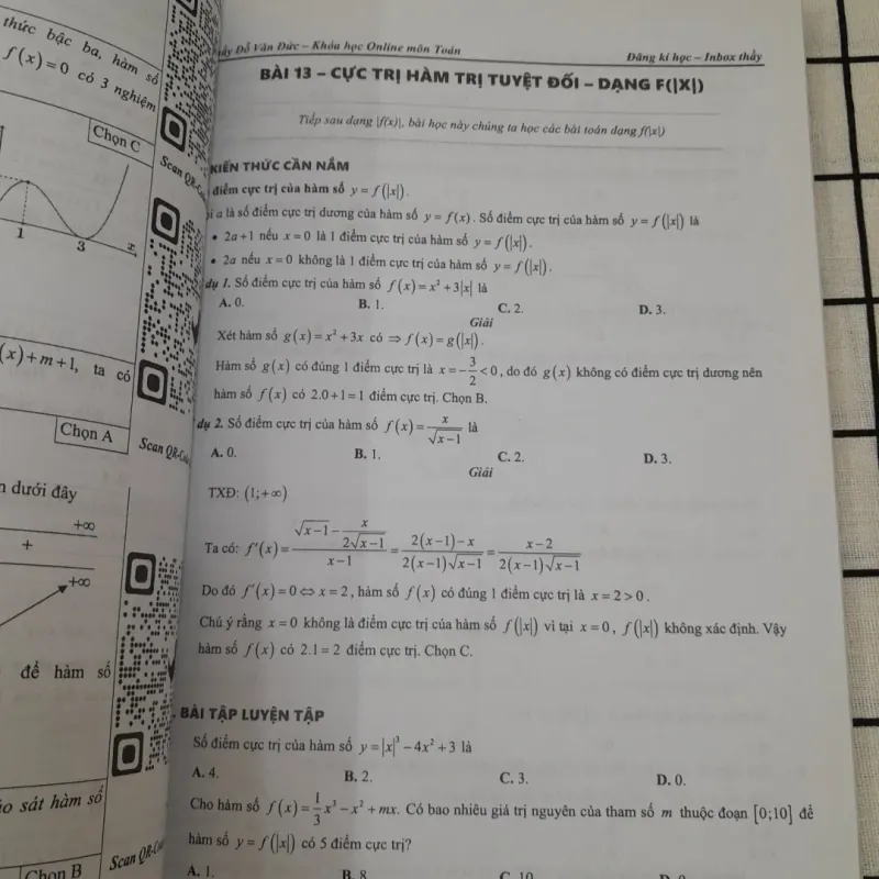 Chuyên đề Lớp 12- Sách Video QR code Tập 1- Hàm số và Vấn đề . Thầy Đỗ Văn Đức 608947