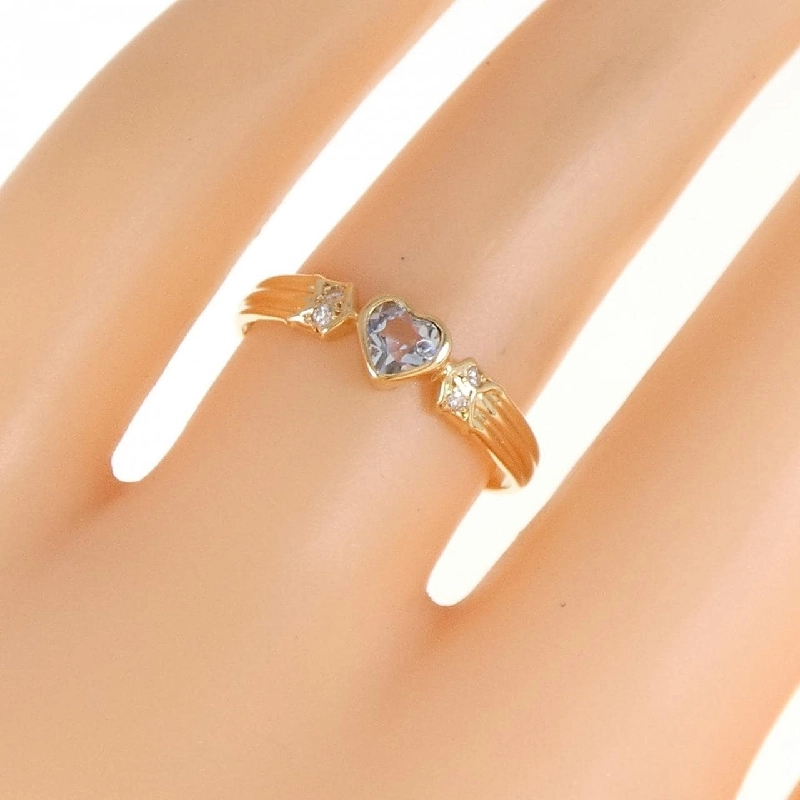 Nhẫn aquamarine K18YG hình trái tim 672331