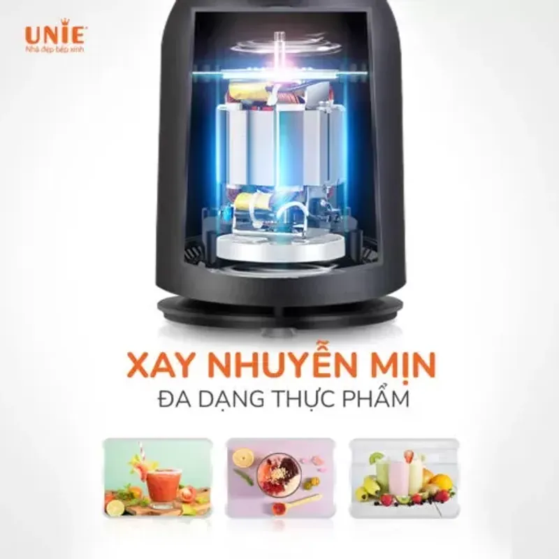 Máy xay sinh tố UNIE UMB05 cối xay dạng bình nước nhỏ gọn, lưỡi dao 4 cánh bằng inox 574455