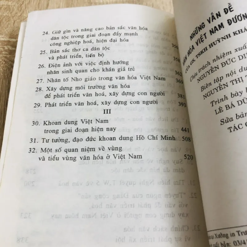 NHỮNG VẤN ĐỀ VĂN HOÁ VIỆT NAM ĐƯƠNG ĐẠI  970544