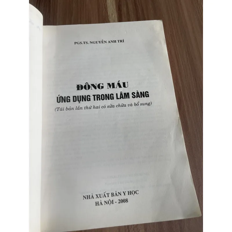 PGS.TS. NGUYÊN ANH TRÍ - ĐÔNG MÁU ỨNG DỤNG TRONG LÂM SÀNG 750157